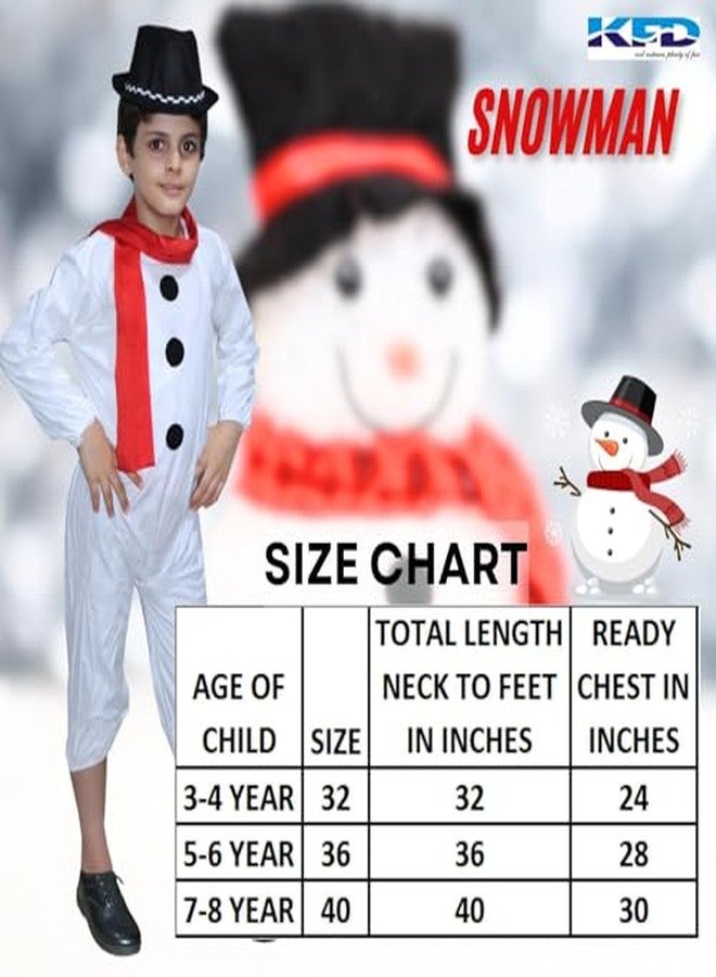 كاكو فانسي دريسيس زي تنكري لشخصية رجل الثلج من كاكو فانسي دريسز - أبيض وأحمر، مقاس 5-6 سنوات، للأولاد - بوليستر - Image 4